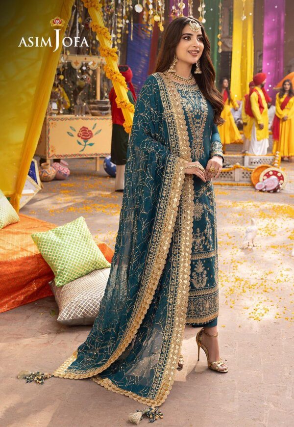 Partywear cloth suit unstitched fashion designer fancy dress   FABRIC CHIFFON Suit - Image 4