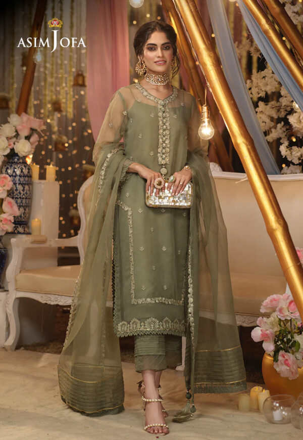Asim jofa Luxury bridal collection now available  Full suit on organza fabric