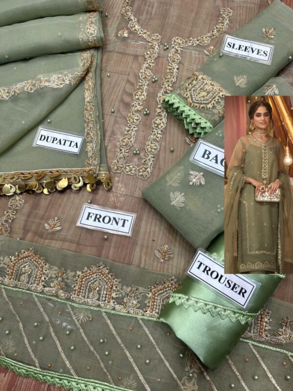 Asim jofa Luxury bridal collection now available  Full suit on organza fabric - Image 3