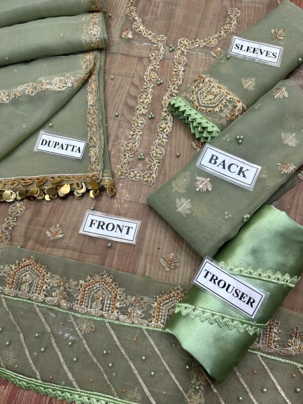 Asim jofa Luxury bridal collection now available  Full suit on organza fabric - Image 4